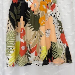 LOFT Multicolor Floral A-Line Skirt